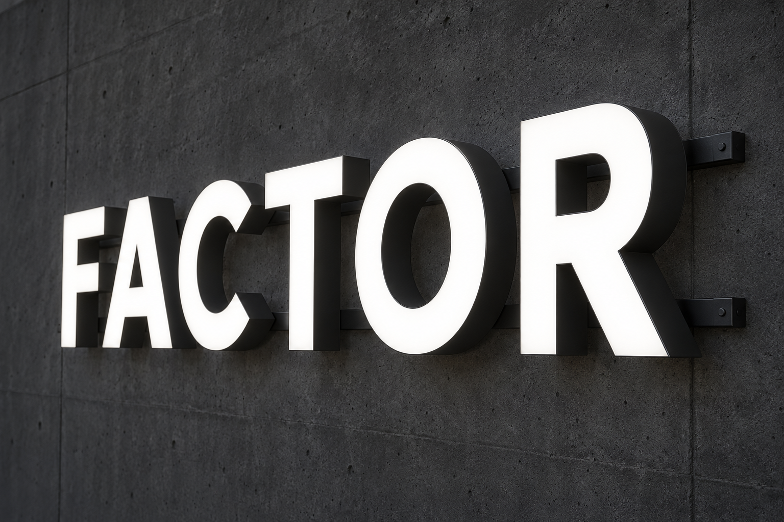 LED: фронтальное свечение — визуализация вывески FACTOR